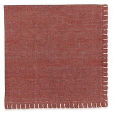 Chambray Hem Stitch Edge Fabric Napkins Russet Set of 4 Country Rustic Cabin