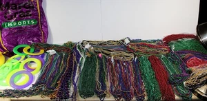 16 Pounds Mardi Gras Beads Necklaces Various Styles Colors +18 flying disk - Picture 1 of 5
