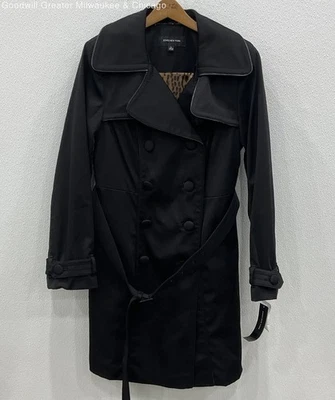 NUEVO CON ETIQUETAS Jones New York Mujer Negro Cuello Botón Corbata Cintura Chaqueta Talla Grande Foto 1 de 4