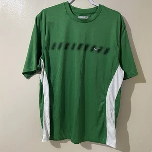 Nike Men’s Shirt Green White Athletic Fitness Top XL Performance Golf Tennis Y2K - Picture 1 of 6