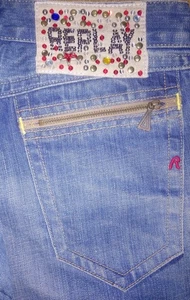 Pantalones de mezclilla para mujer Replay WV 497.030 azules lavados ajustados - W27/L30 - Imagen 1 de 7