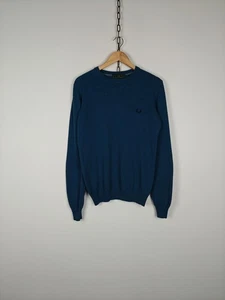 Fred Perry Wollpullover blau Pullover kleines Logo Gr. L - Bild 1 von 10