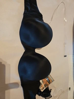 SUJETADOR CONVERTIBLE NEGRO SIN TIRANTES 38 C SUJETADOR PUSH UP DEMI NUEVO Correas de plástico transparente Foto 1 de 4