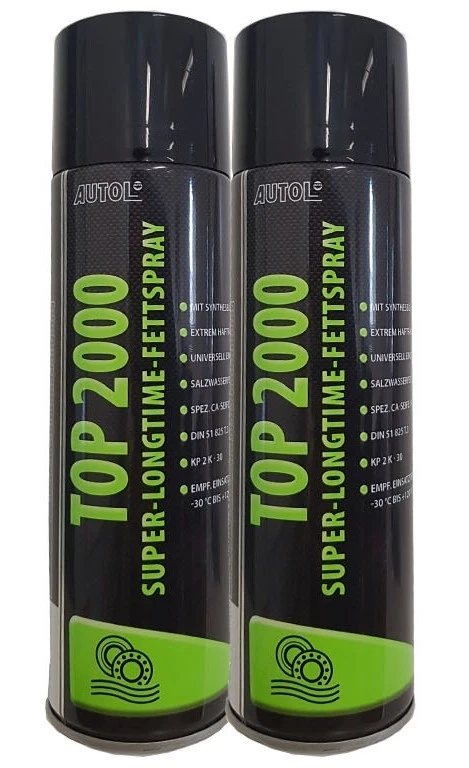 ENI AUTOL TOP 2000 Spray Graso Super Longtime 2x500 ml Anticorrosión Grasa Larga Duración