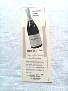 1950 Ad Korbel Brut California Champagne A Distinguished California Champagne! - Bild 1 von 1