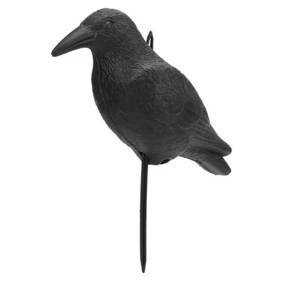 .›Crow Decoy PE Black Simulation Courtyard Decoration With Pole For Attracting - Image 1 of 4