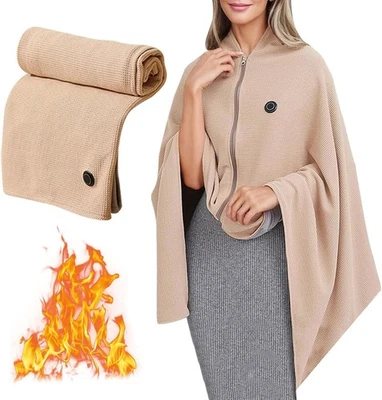 Portable Heated Shawl,Portable Heated Blanket Wrap Shawl Women,15s Fast Heating - Image 1 of 4