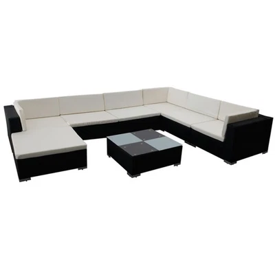 Lounge Set Black and Cream White vidaXL - Image 1 of 4