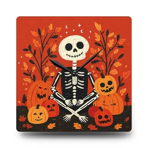 Reloj de Pared Halloween Esqueleto Acrílico Redondo o Cuadrado Decoración Alta Gama Duradero - Imagen 1 de 9