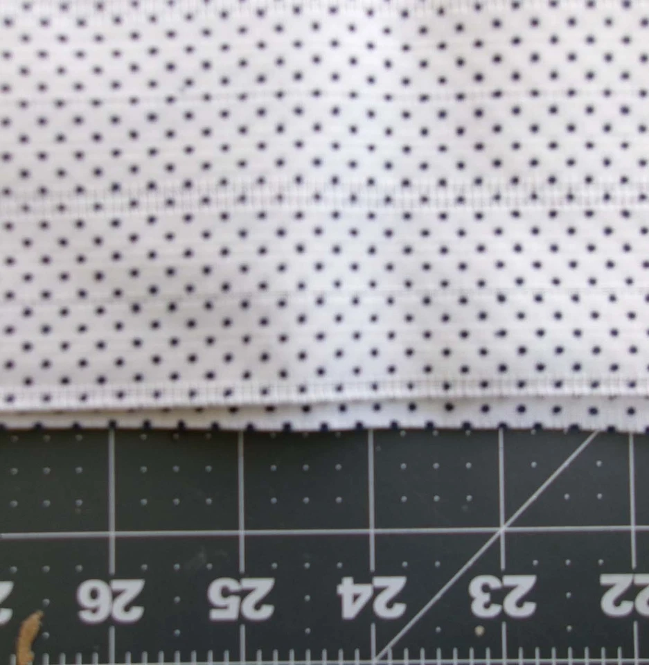 2+ yd Midcentury Vintage Flocked Swiss Dot Fabric Polka White Dimity Stripe 70s - Image 1 of 4