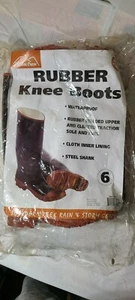 Boulder Creek Rubber Boots Waterproof Steel Shank Boulder Creek Size 6 - Picture 1 of 3