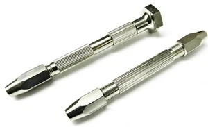 Set of 2 Pin Vices Double End Pin & Swivel Head Pin Vise 4" Hand Tool (2 Piece) - Picture 1 of 12