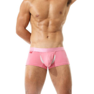 New breathable underwear men's cotton solid color U convex design middle waist 
