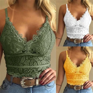 Damen Spitze Blumenmuster BH BH Bustier Weste kurze Oberteile Cami Tank S-3XL - Bild 1 von 13