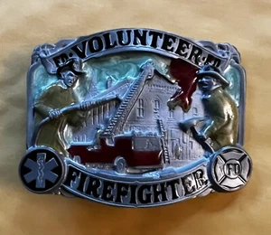 VOLUNTEER FIREFIGHTER BELT BUCKLE NEW APPROXIMATELY 3" X 2 3/8" - Picture 1 of 2