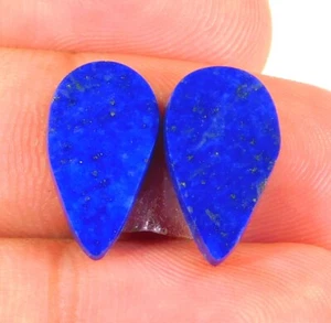 PAR DE PIEDRAS PRECIOSAS CABUJÓN PERA AZUL NATURAL LAPISLÁZULI 10,CT 17x9x3 mm CY=240 - Imagen 1 de 6