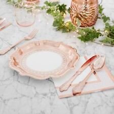 Vintage Rose Gold Paper Plates | Birthday Wedding Party Tableware x12