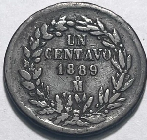 MEXICO - Un Centavo - 1889 Mo. - Km-391.6 - Copper Coin - FREE USA S&H! - Picture 1 of 2