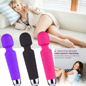 3 colors Rechargeable 20 Speed Handheld Massager Vibrator Wand Vibrating Massage - Picture 1 of 26