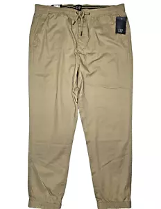 Pantalones de chándal Gap de sarga elástica para hombre talla XL bronceados humus nuevos con etiquetas 37x29 - Imagen 1 de 14