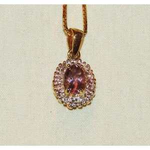 Ametrino Natural ~.4 TCW con Diamante Acnt Y Oro 925 Plata de Ley 3/4" Colgante - Imagen 1 de 7