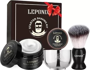 Shaving Kit for Men, Shaving Soap, Brush, Cream, Aftershave, Gift Set - Picture 1 of 6