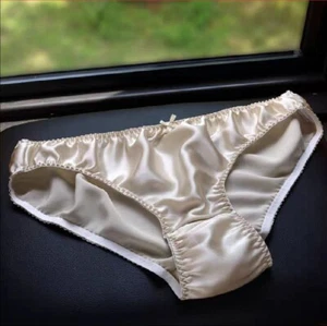 Womens 100% Silk Panties Briefs Bikinis Daliy Underwear Cheeky Shiny Bottoms - Picture 1 of 20