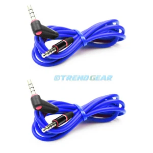 2X 4FT 3.5MM AUX L JACK MALE AUDIO STEREO CABLE BLUE FOR IPHONE 5S 5C IPOD NANO - Picture 1 of 1