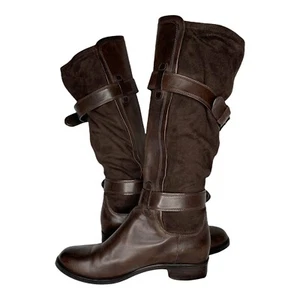 Cole Haan Whitley Botas de Cuero Marrón Hebilla Aire Talla 8.5 B Alto Boho - Imagen 1 de 7