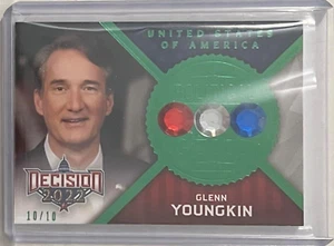 VA GOV. GLENN YOUNGKIN (R) #/D 10/10 2022 DECISION POLITICAL GEMS CARD GOVERNOR - Picture 1 of 2