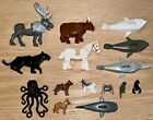 Lot de 15 figurines LEGO animaux - léopard, cheval, requins, taureau, chiots et plus