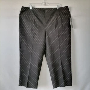 NWT Zac & Rachel Womens Black Polka Dot Pull On High Rise Capri Pants Size 20W - Picture 1 of 7