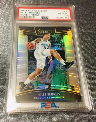 MILES BRIDGES 2018-19 PaninI Select Concourse Silver Prizm Rookie RC #17 PSA 10 - Image 1 of 2