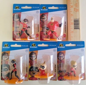 Neu Mattel Disney Pixar "Die Unglaublichen" Micro Sammlung Lot (5) Mini Figuren - Bild 1 von 7