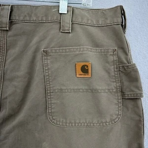 2016 Carhartt Dungaree Carpenter Pants Work Utility Brown Cotton Mens 40x30 (38) - Picture 1 of 11
