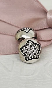 Authentic Pandora Sterling Silver Pave CZ Star Clip Charm 791056CZ - Picture 1 of 2