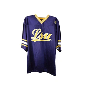 Camiseta de fútbol LSU para hombre talla L camisa púrpura letras doradas ropa cautivadora #32 - Imagen 1 de 9