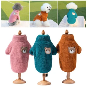 Dog Pet Fleece Clothes Cat Warm Sweater Coat Winter Puppy Jacket Apparel T Shi L - Picture 1 of 17