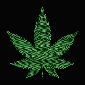 LOVE Weed Bling Shirt – Rhinestone Cannabis Leaf Tee – 420 Sparkle Party pot Top - Picture 1 of 2