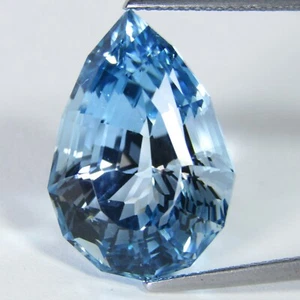 25,68 Karat schimmernder natürlicher Schweizer Baby blau Topas Birne magischer Schnitt Brasilien Edelstein - Bild 1 von 5
