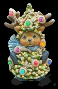 Wählen Sie ein Rentier im Baum handbemalt oder fertig zum Bemalen unbemalt Keramik Biskuit - Bild 1 von 1