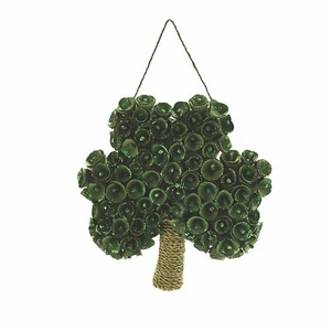 Shamrock Shaped Wreath, St. Patrick's Day, Front Door, Home Decor, 1 Piece - Picture 1 of 1