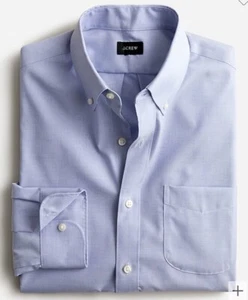 J. CREW Slim Bowery Camisa Algodón Elástico Sin Arrugas en Azul Talla Pequeña - Imagen 1 de 5
