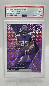 2020 Panini Mosaic Dalvin Cook Purple Mosaic Prizm SP 2/49 PSA 10 - Vikings - Picture 1 of 2