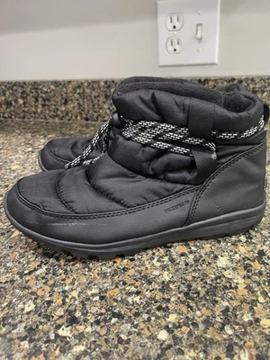 Sorel Women’s Whitney Short Waterproof Winter Snow Boots Black Nylon Size 8.5 - Image 1 of 4