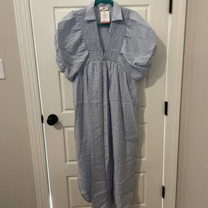 Kleid der Marke Entro mit Puffärmeln - Blau Large - Bild 1 von 13