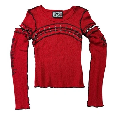 Prendedor de seguridad punk gótico servicio de labios Y2K vintage talla pequeña RARO Foto 1 de 4