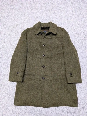 vintage 1960s 70s green MOHAIR overcoat 42 shaggy furry WOOL coat cobain sweater - Image 1 of 4