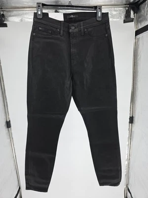 7 For All Mankind Pants Women’s 30 Black High Waisted Super Skinny Leather NWT - Image 1 of 3