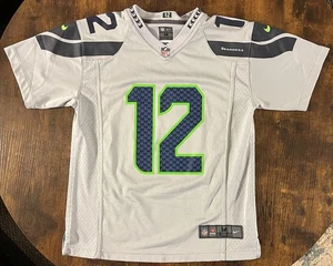 Nike Seattle Seahawks On Field 12th Man Fan Jersey Youth Medium 10/12 Wolf Grey - Picture 1 of 10